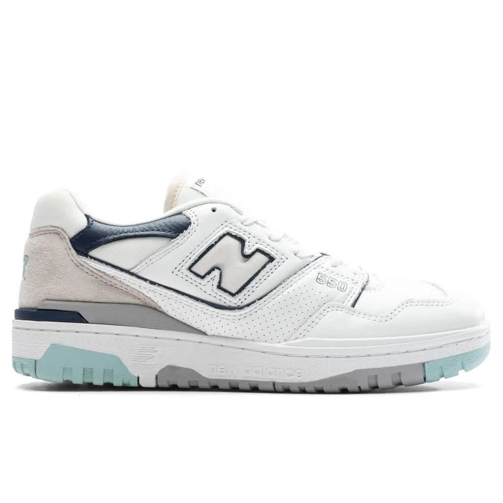 550 - White/Mint Navy