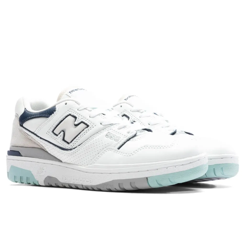 550 - White/Mint Navy