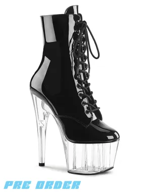 ADORE-1020 - BLACK PATENT & CLEAR  PRE ORDER 