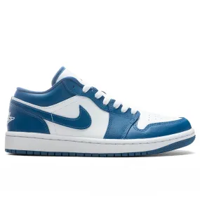 Air Jordan 1 Low Women's - White/Dark Marina Blue