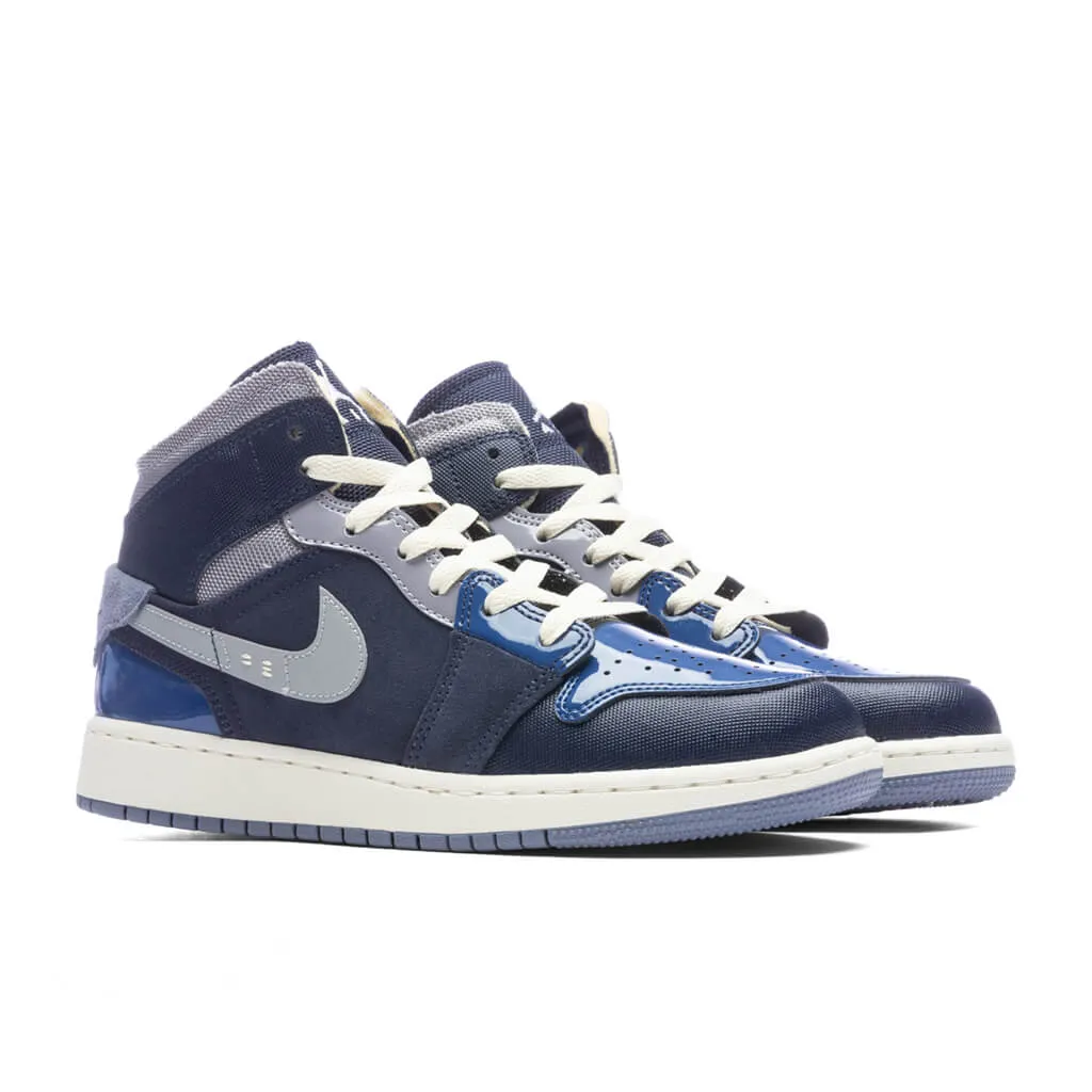 Air Jordan 1 Mid SE Craft (GS) - Obsidian/White/French Blue