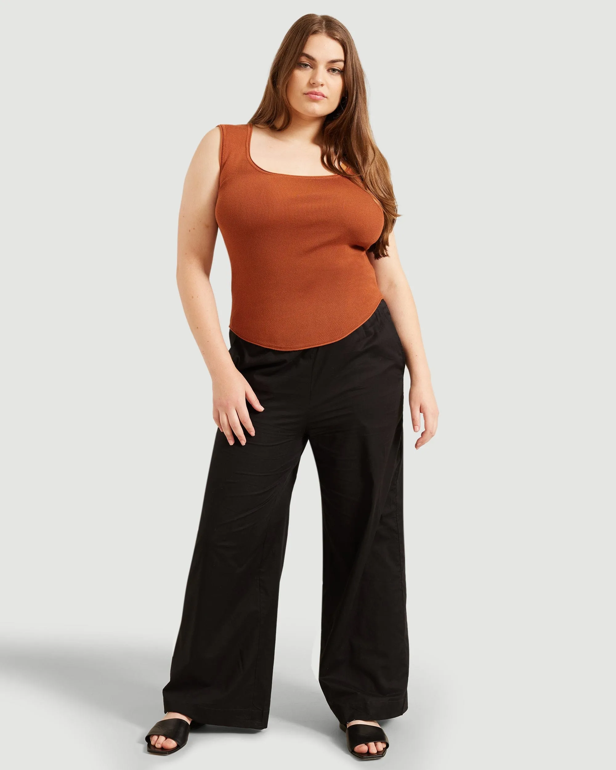 Alexis Keyhole-Back Sweater Tank | Burnt Sienna