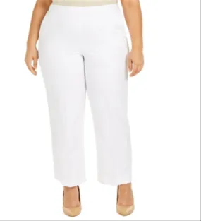 Alfred Dunner Women's Ship Shape Pants White Size 20W