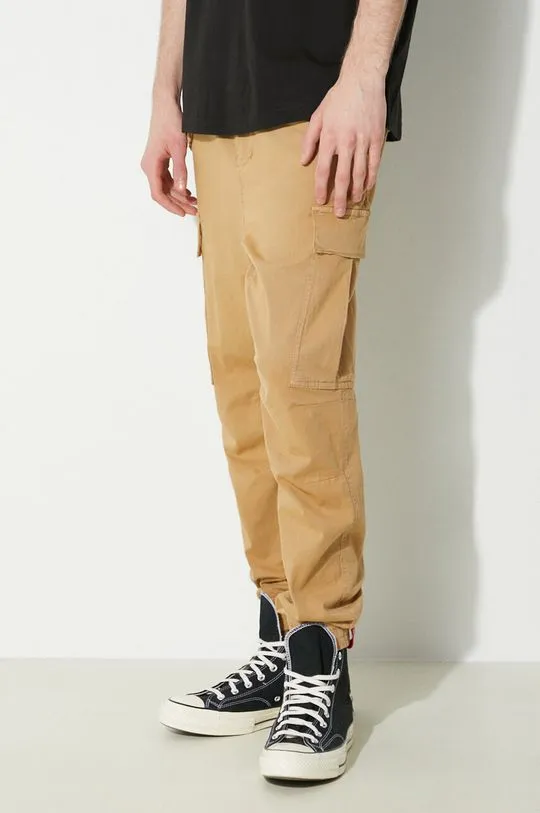 Alpha Industries trousers Airman Pant men's brown color 188201.14