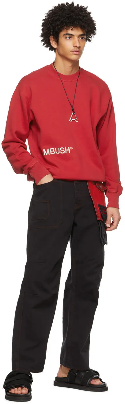 AMBUSH  |Crew Neck Long Sleeves Plain Cotton Logo Sweatshirts