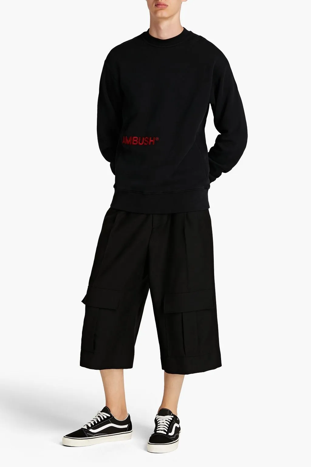 AMBUSH  |Crew Neck Long Sleeves Plain Cotton Logo Sweatshirts