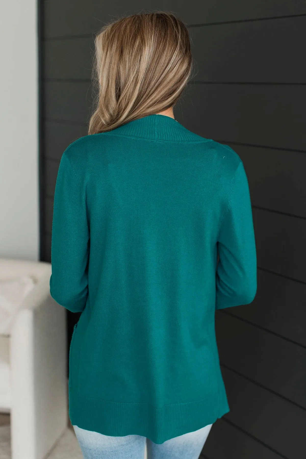 As Easy As Can Be Cardigan- Teal