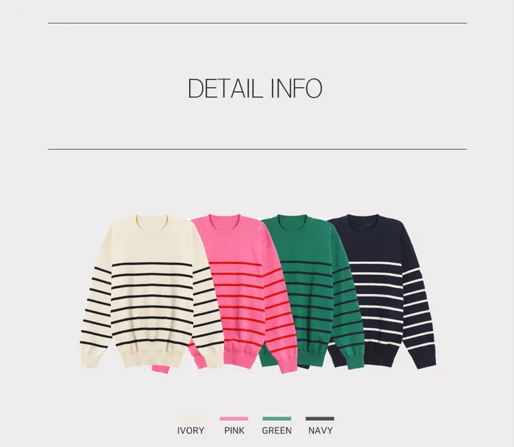 ASCLO  |Crew Neck Pullovers Stripes Unisex Cashmere Street Style