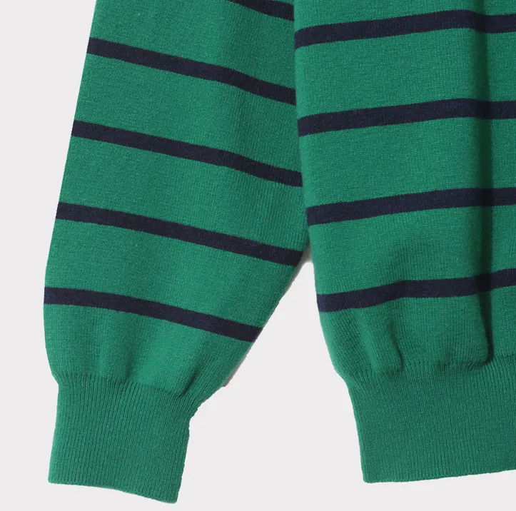 ASCLO  |Crew Neck Pullovers Stripes Unisex Cashmere Street Style