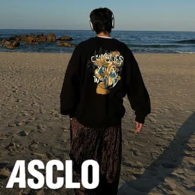 ASCLO  |Crew Neck Pullovers Unisex Sweat Street Style U-Neck