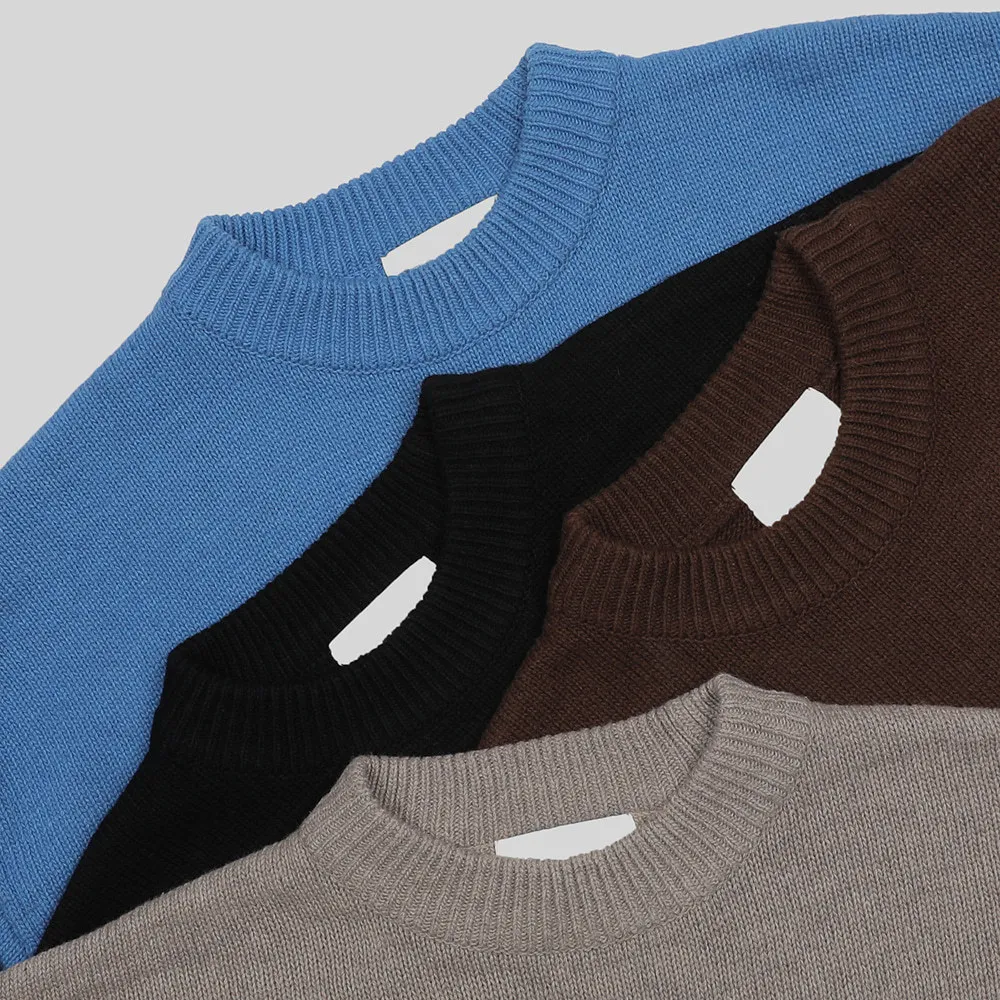 ASCLO  |Crew Neck Pullovers Unisex Wool Nylon Street Style U-Neck