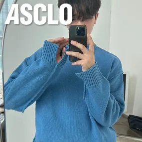 ASCLO  |Crew Neck Pullovers Unisex Wool Nylon Street Style U-Neck