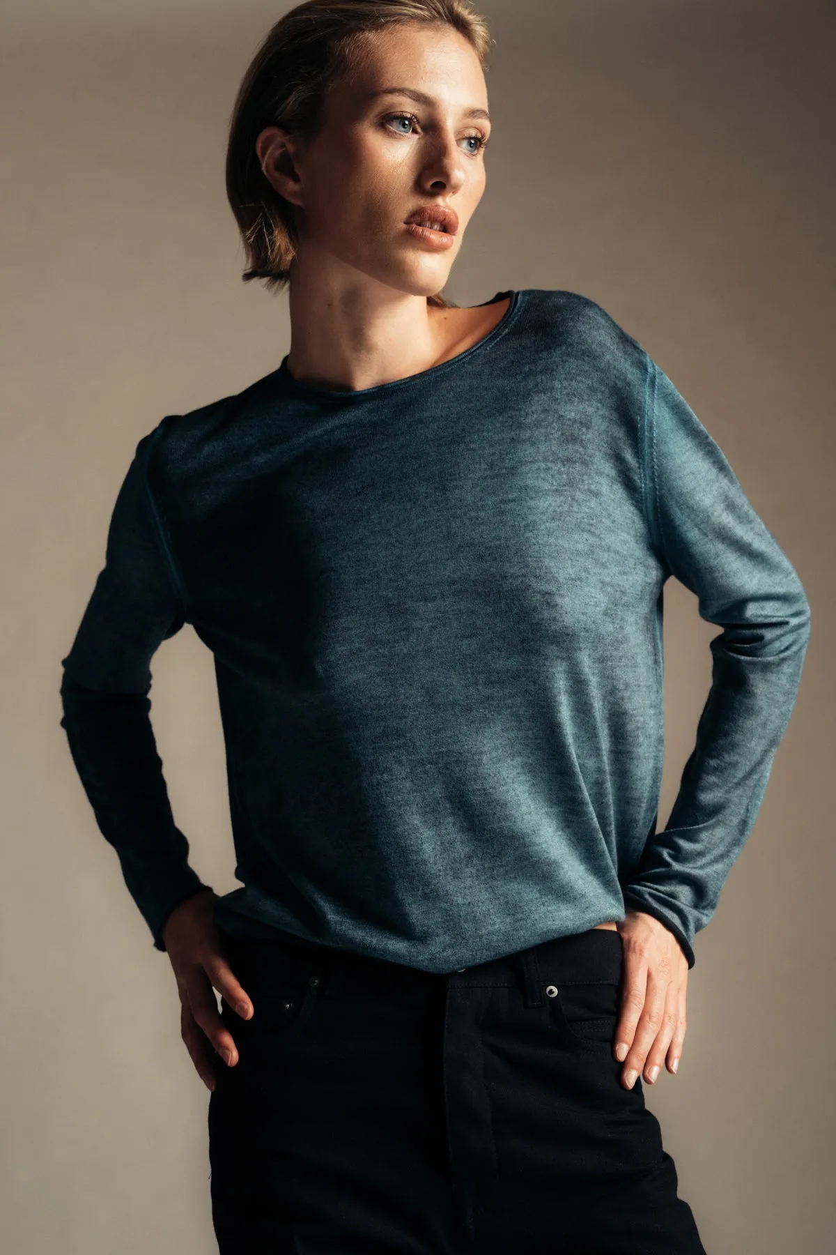 AVANT TOI | BOAT NECK OFF-GAUGE SWEATER