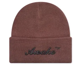 Awake Script Logo Beanie - Brown