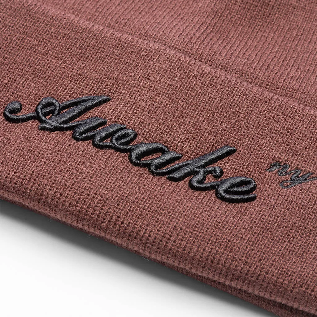 Awake Script Logo Beanie - Brown