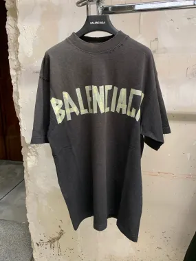 BALENCIAGA  |Tape Type T-shirt Medium Fit in Dark Green