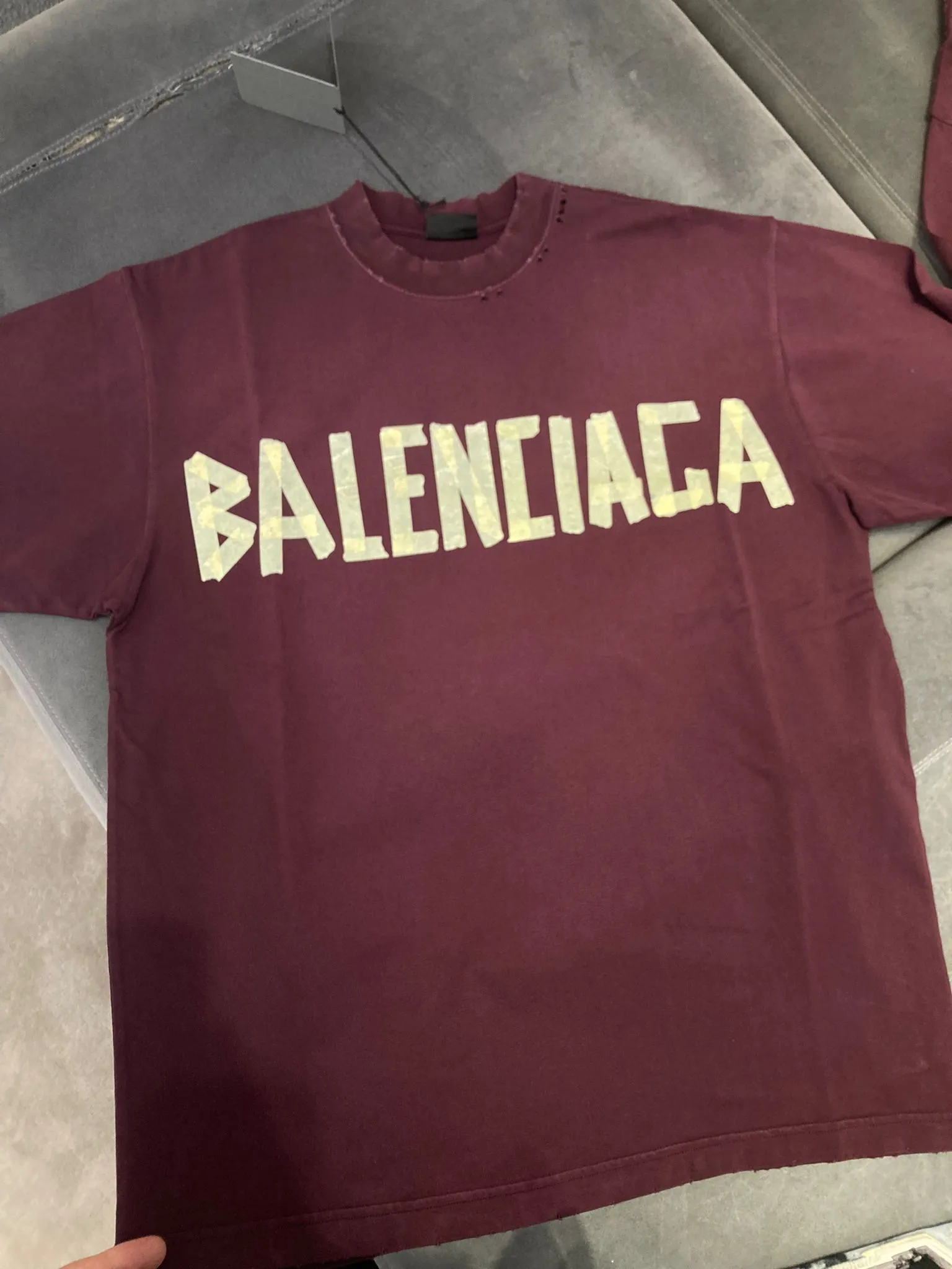 BALENCIAGA  |Tape Type T-shirt Medium Fit in Dark Green