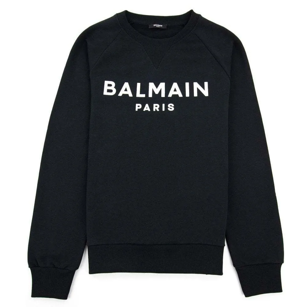 BALMAIN  |Crew Neck Long Sleeves Cotton Logo Luxury Sweatshirts