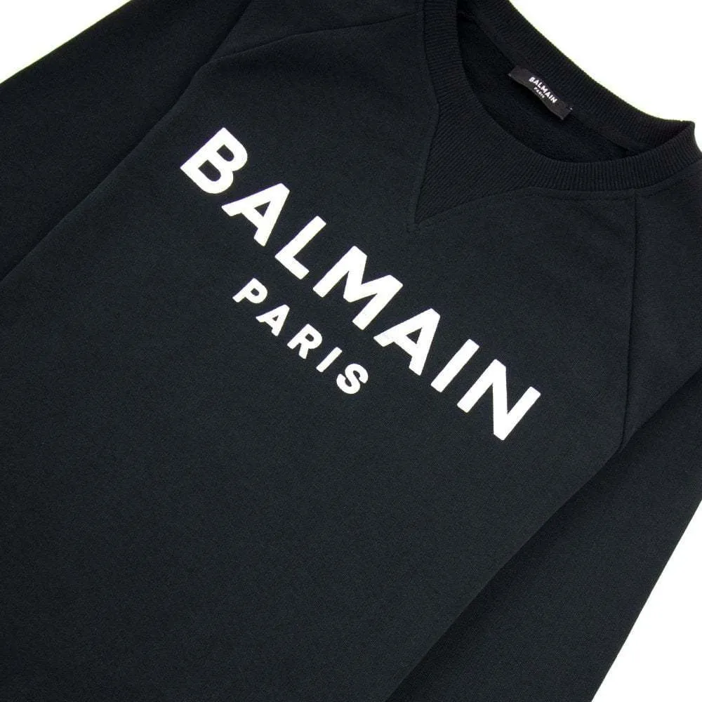 BALMAIN  |Crew Neck Long Sleeves Cotton Logo Luxury Sweatshirts