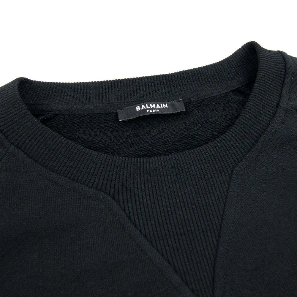 BALMAIN  |Crew Neck Long Sleeves Cotton Logo Luxury Sweatshirts