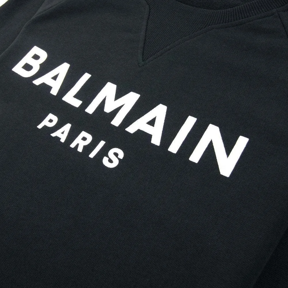 BALMAIN  |Crew Neck Long Sleeves Cotton Logo Luxury Sweatshirts