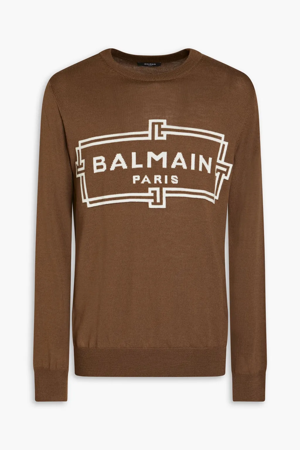 BALMAIN  |Wool Long Sleeves Logo Luxury Sweatshirts