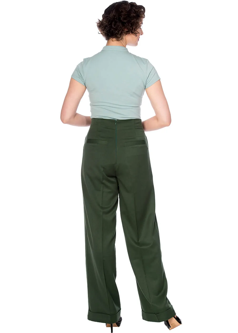 Banned Adventures Ahead 40's Trousers Dark Green