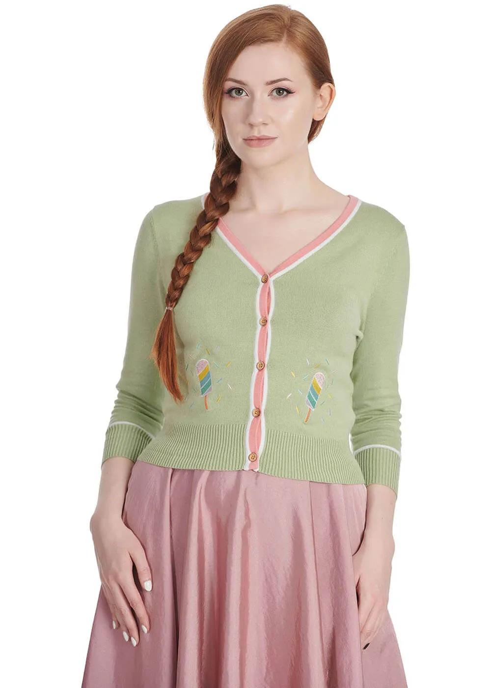 Banned Ice Cream 50's Cardigan Green