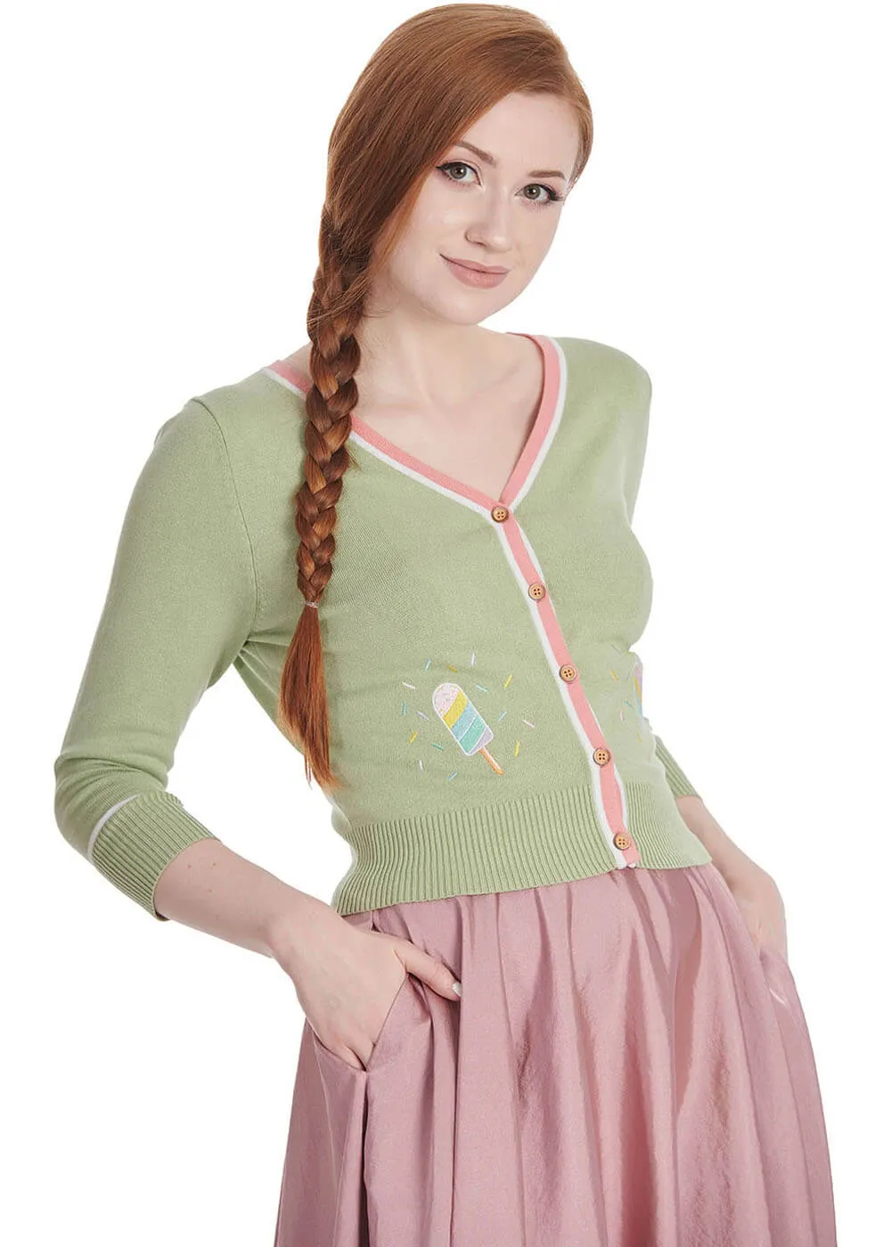 Banned Ice Cream 50's Cardigan Green