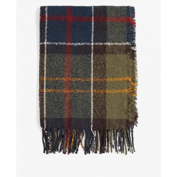 Barbour Womens Boucle Tartan Scarf in Classic