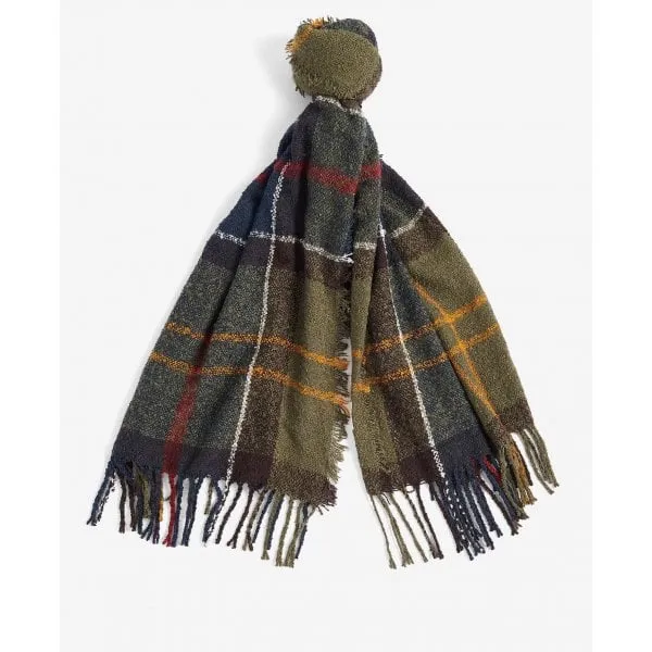 Barbour Womens Boucle Tartan Scarf in Classic