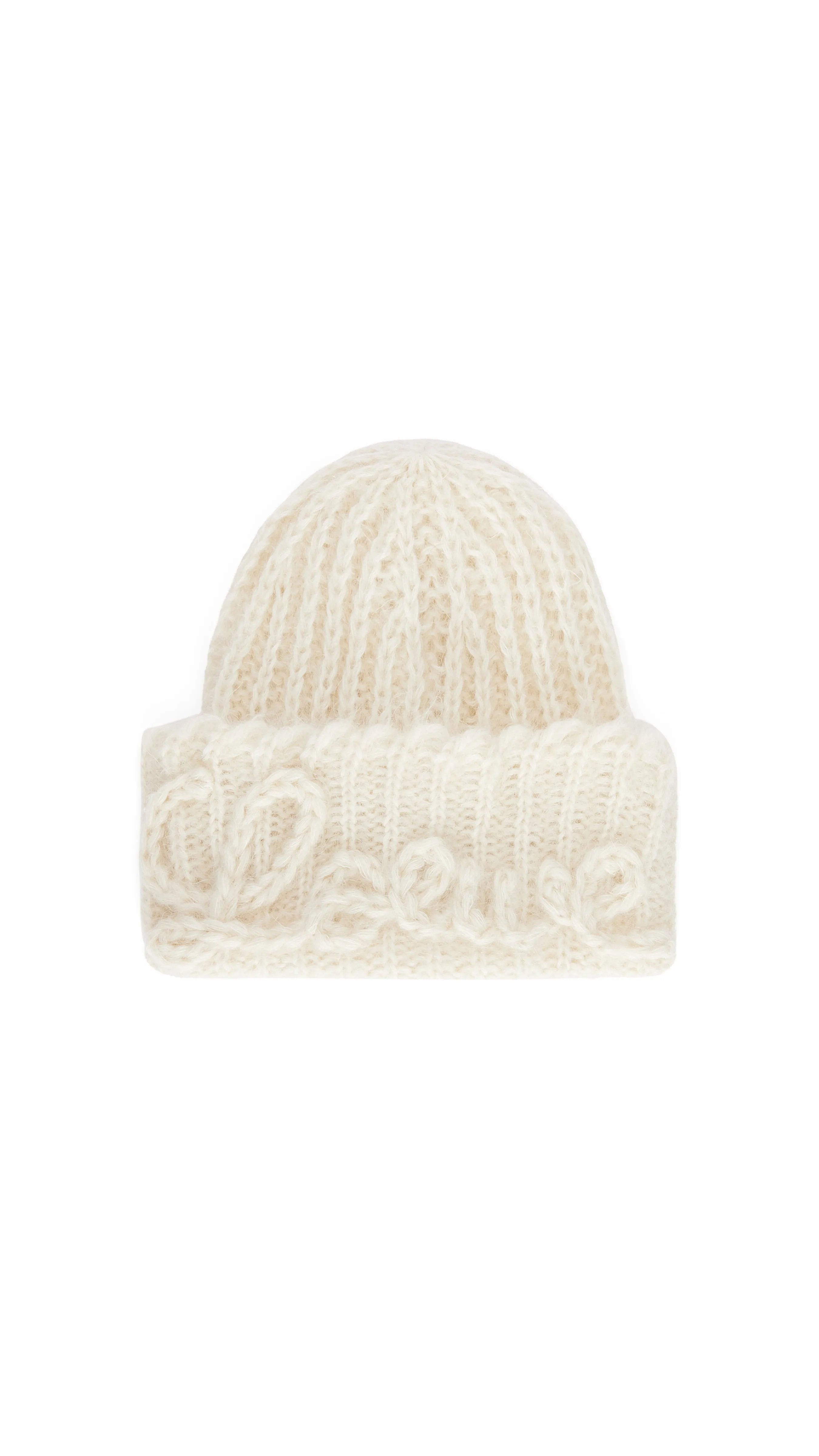 Beanie in Mohair Blend - White