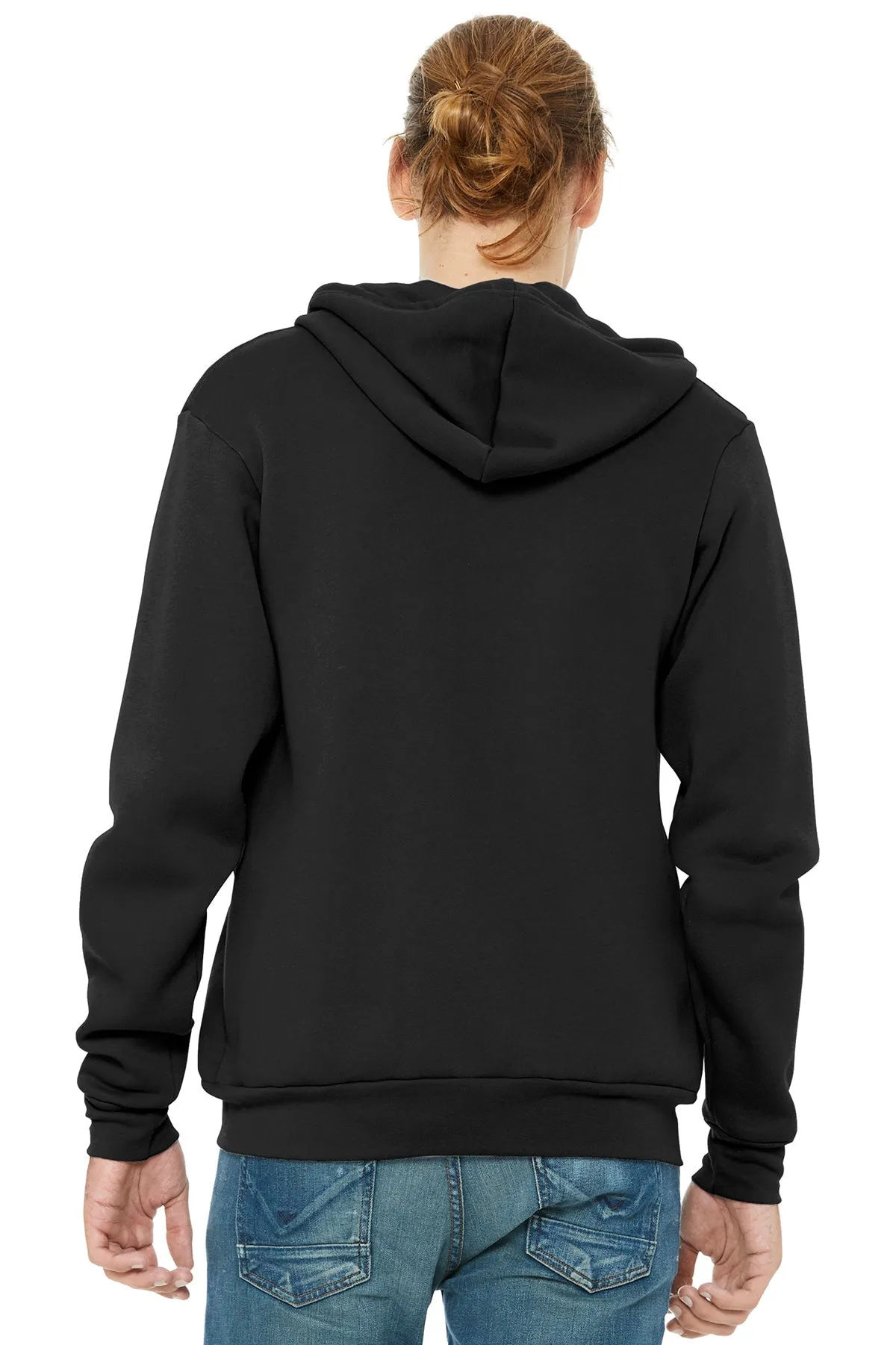 Bella Canvas Unisex Fleece Full-Zip Hoodie, Black