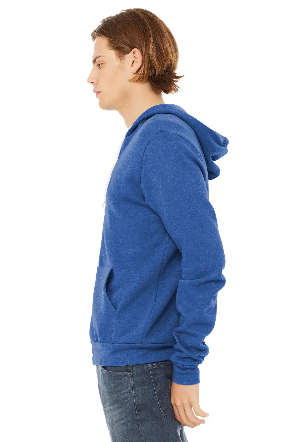 Bella Canvas Unisex Fleece Full-Zip Hoodie, True Royal