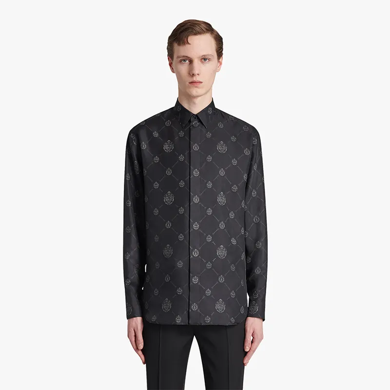 Berluti  |Silk Long Sleeves Logo Luxury Shirts