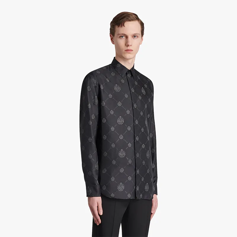 Berluti  |Silk Long Sleeves Logo Luxury Shirts