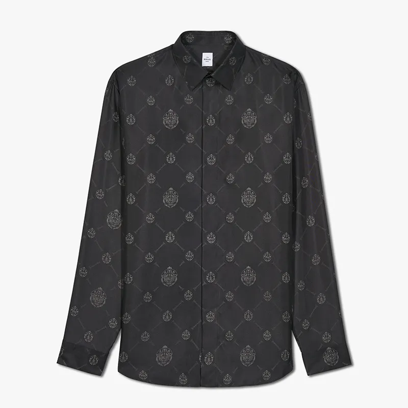 Berluti  |Silk Long Sleeves Logo Luxury Shirts