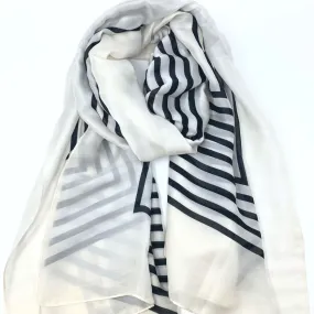 Black & White Stripe Ultrasoft Lightweight Scarf