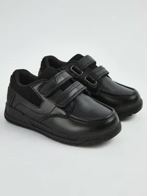 Black Leather Double Strap School Shoes | School | George at ASDA