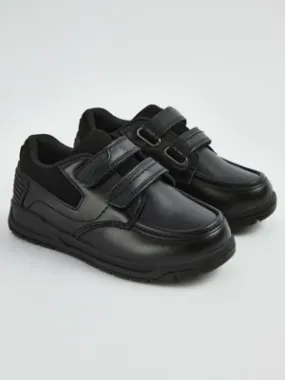 Black Leather Double Strap School Shoes | School | George at ASDA