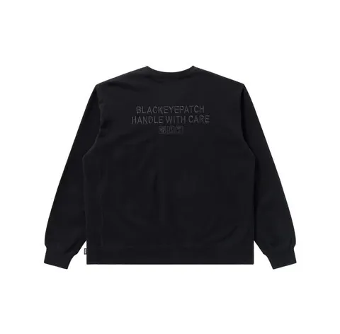 BlackEyePatch  |Crew Neck Unisex Street Style Long Sleeves Plain Logo