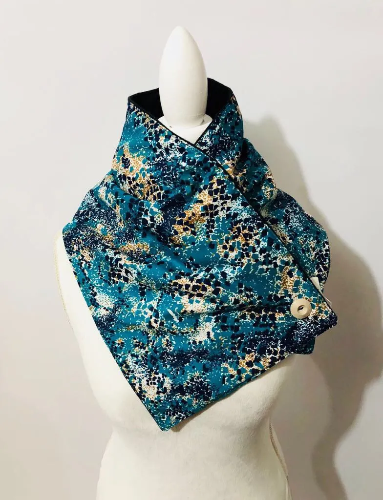 Blue African print Neck Wrap