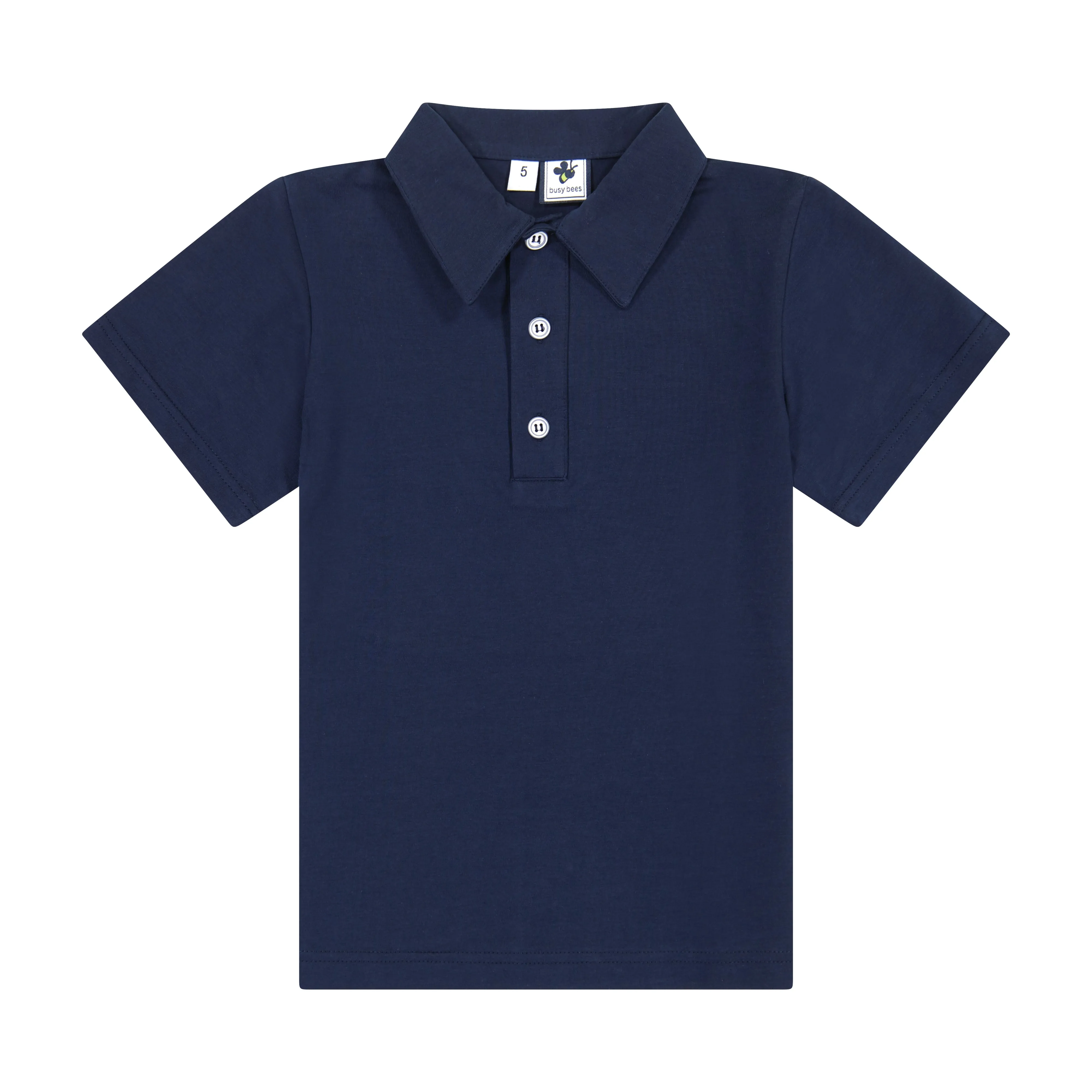 Boys Short Sleeve Polo Navy Knit