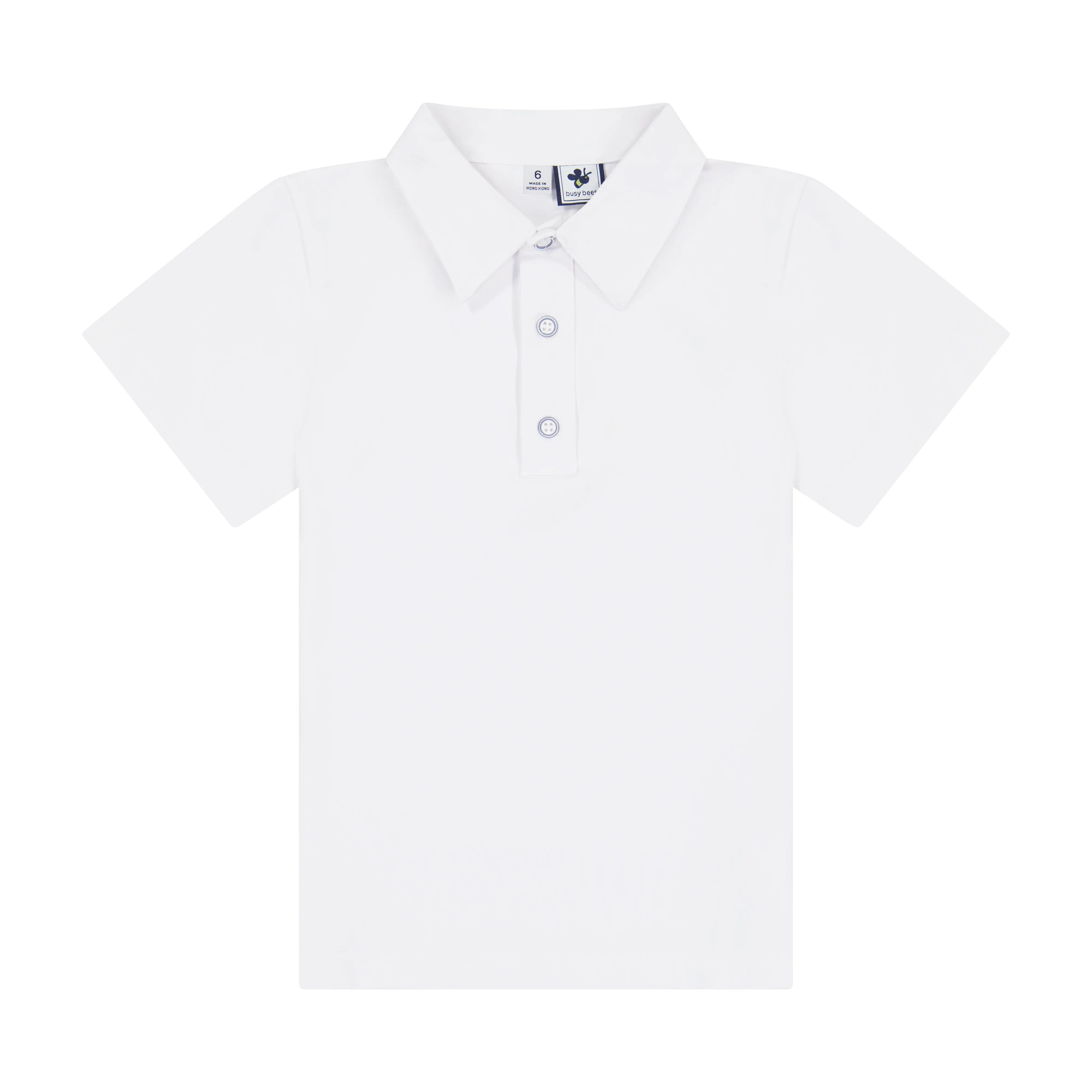 Boys Short Sleeve Polo White Knit