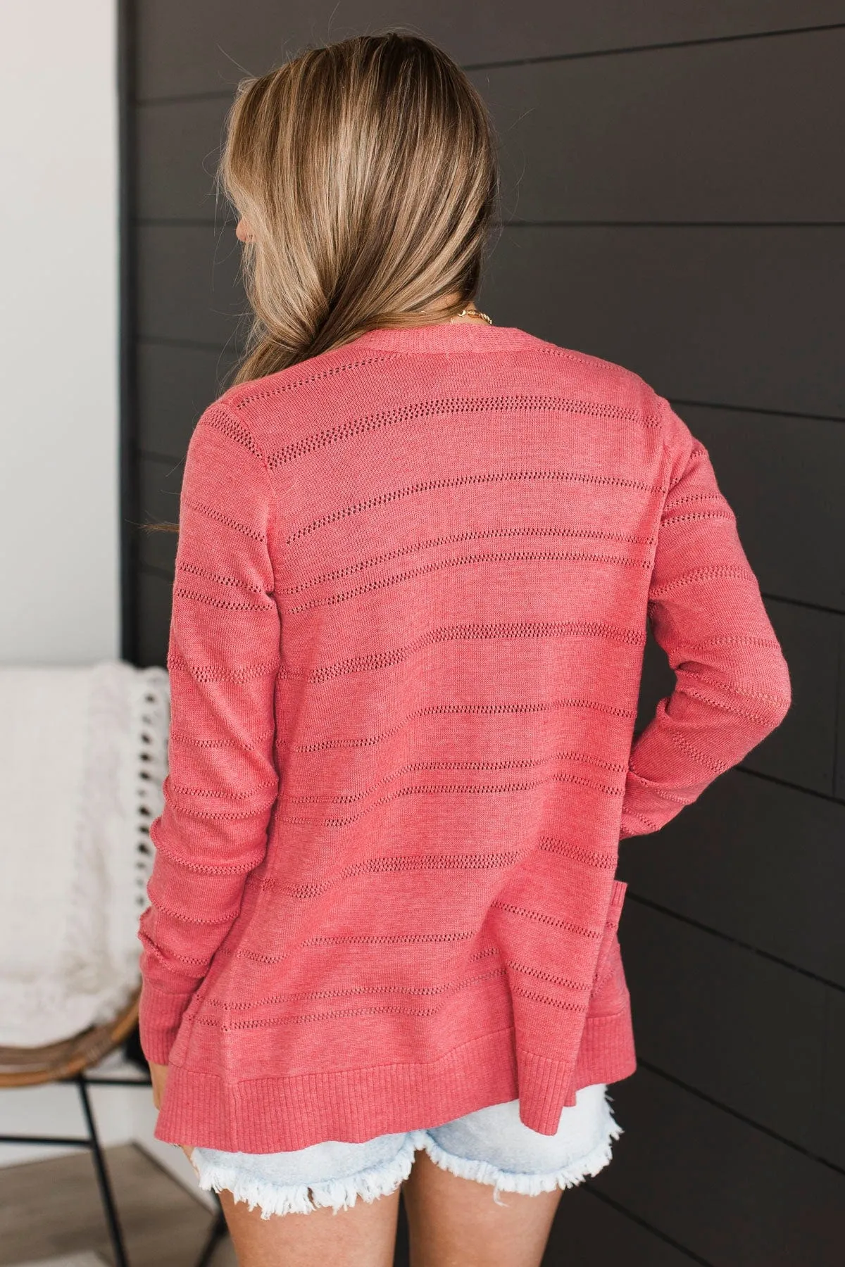 Breathless Around You Knit Cardigan- Rose Pink