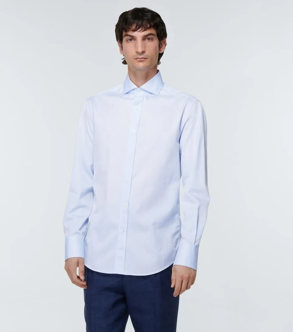 BRUNELLO CUCINELLI  |Long Sleeves Plain Cotton Polos