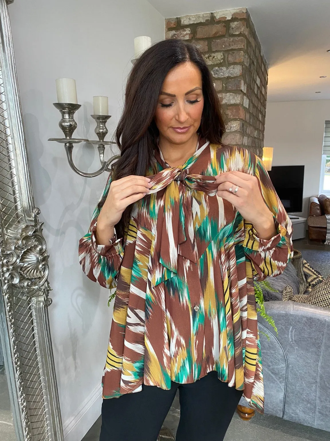 Brushstroke Hi-Lo Blouse Phoebe