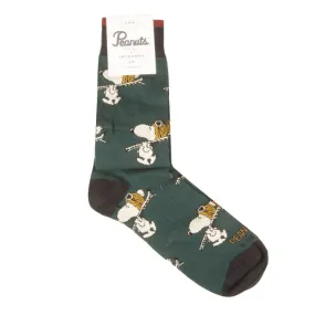 CALZE SNOOPY SKI ALL OVER Unisex Verde Scuro