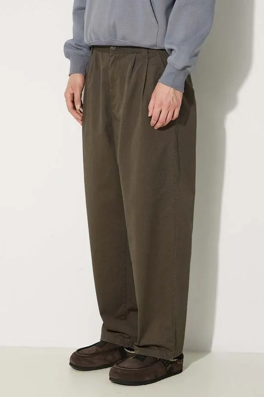 Carhartt WIP cotton trousers Merrick Pant green color I033759.96406