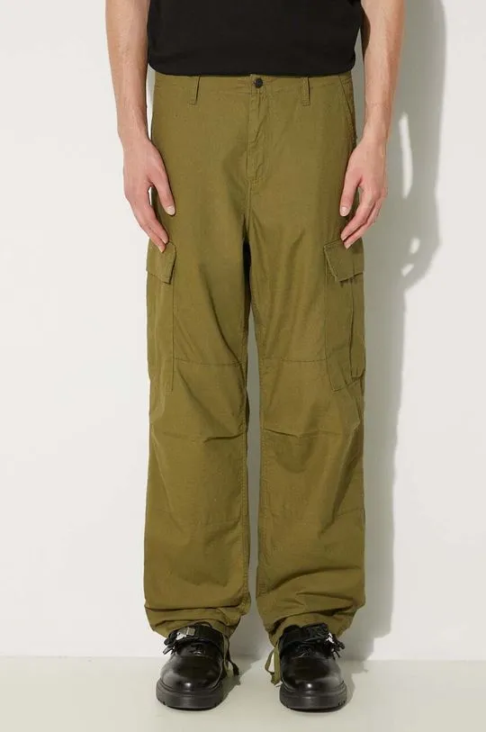 Carhartt WIP cotton trousers Regular Cargo Pant green color I032467.2BQ02